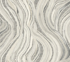 Ronald Redding Streaming Cheetah wallpaper featuring a pattern of swirling, marbled gray and white bands interspersed with textured, dotted animal print sections.