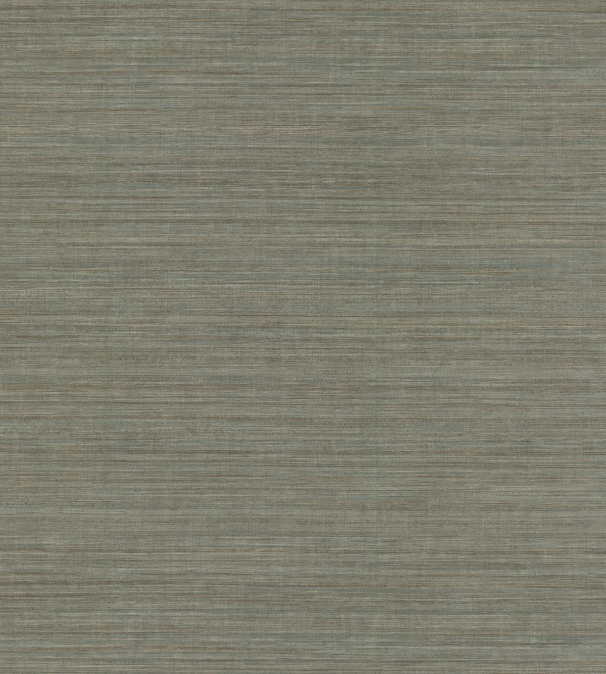 Ronald Redding Silk Elegance Wallpaper with a horizontal, fine-textured pattern in muted gray-green tones.