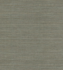 Ronald Redding Silk Elegance Wallpaper with a horizontal, fine-textured pattern in muted gray-green tones.