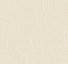 Willow Song Botanical Wallpaper by York Wallcoverings features a beige background adorned with a subtle, repeating pattern of delicate white curved lines that evoke abstract leaves or gently swaying grasses. This soft, organic design creates a calm and natural ambiance.