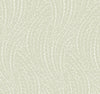 Willow Song Botanical Wallpaper by York Wallcoverings features a light beige background adorned with wavy, flowing lines and delicate leaf motifs, evoking the look of wind-blown grass or foliage.