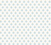 The Serene Villa Floral Stamp Wallpaper by York Wallcoverings features a seamless arrangement of small blue and yellow floral motifs set in a regular diamond grid on a light gray background. This simple, repetitive design lends a soft, vintage charm to any space.