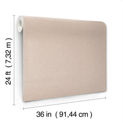 The Hempfield Weave Loomed Wallpaper by York Wallcoverings is displayed unrolled, measuring 24 feet (7.32 meters) in length and 36 inches (91.44 centimeters) in width, shown here in beige.