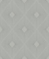 The Harlowe Wallpaper by York Wallcoverings features a geometric diamond pattern created by slender, radiating gray lines on a white background, resulting in a repeating optical illusion effect.