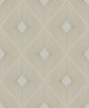 Featuring a repeating, symmetrical geometric design, the Harlowe Wallpaper by York Wallcoverings showcases gold lines radiating from diamond-shaped centers on a crisp white background.