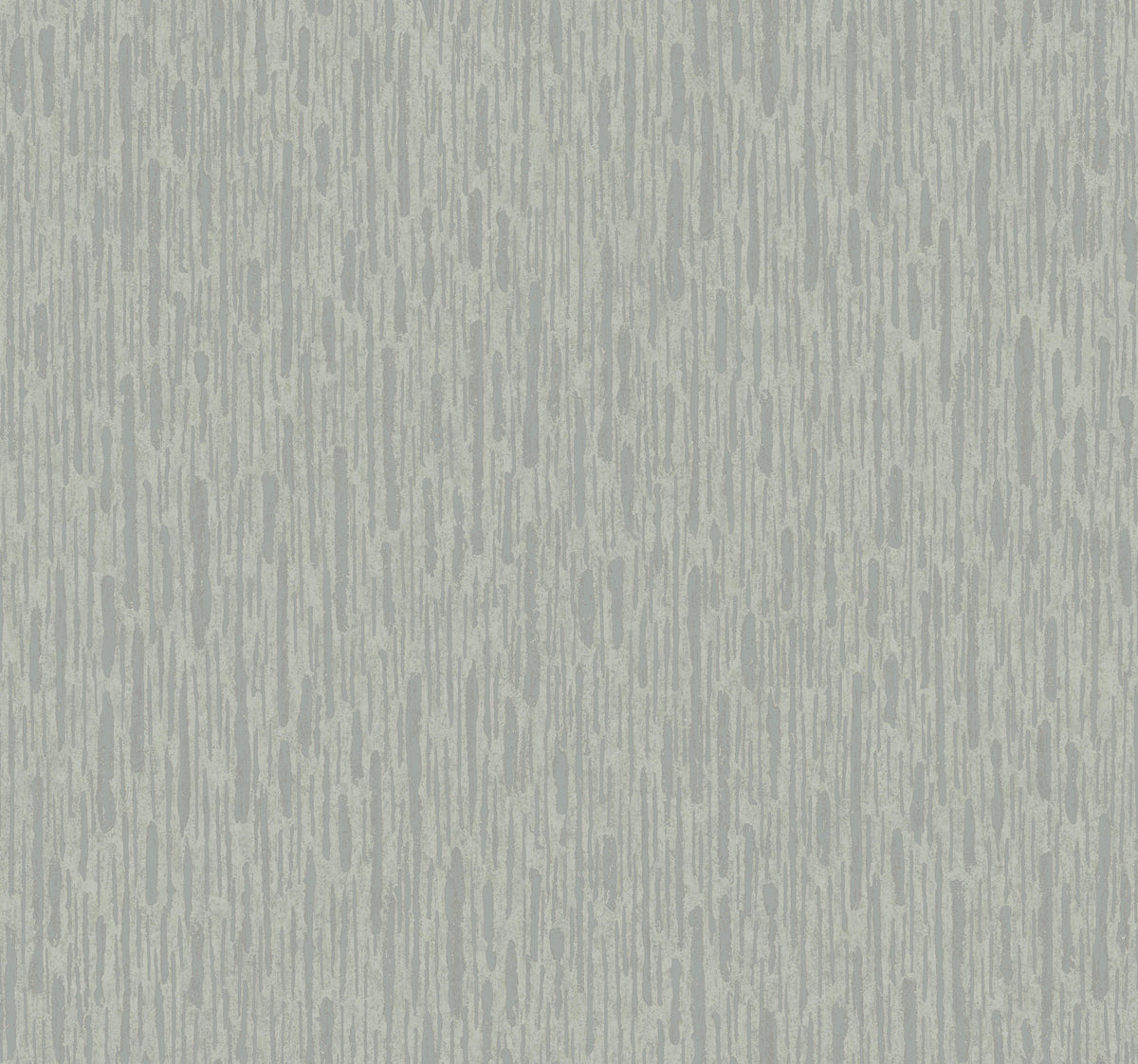 Metallic Cascade Wallpaper by York Wallcoverings features a light blue and gray abstract pattern with vertical streaks and textured, uneven lines that evoke the look of a painted or brushed surface. The repetitive, uniform design extends seamlessly across the entire wallpaper.