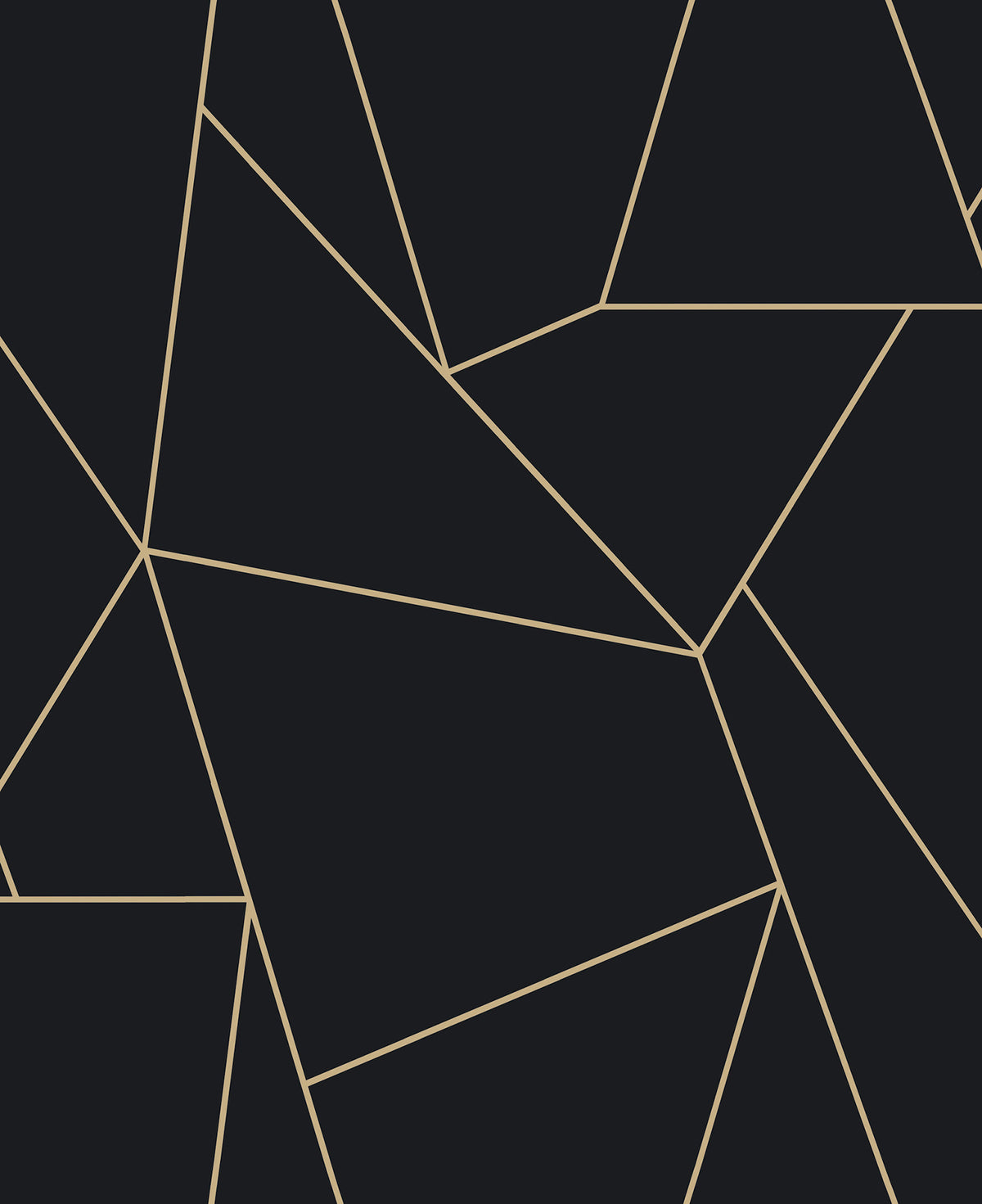 Introducing the Nazca Wallpaper by York Wallcoverings: this modern, minimalist design showcases an abstract geometric pattern featuring irregular polygons outlined in thin beige lines on a dark background. The uneven shapes are randomly arranged, adding a contemporary touch to any space.