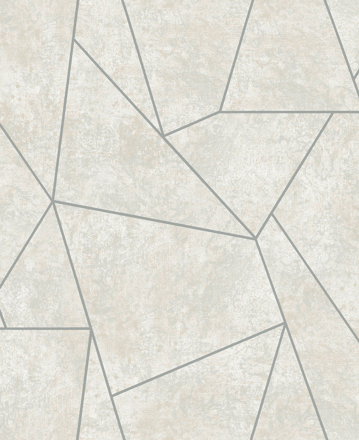Certainly! Here’s a rewritten version of your sentence using the product data: The Nazca Wallpaper by York Wallcoverings features an abstract geometric pattern of irregular polygons outlined in delicate gray lines on a textured, light beige background, evoking the look of tiled stone shapes in a contemporary mosaic arrangement.