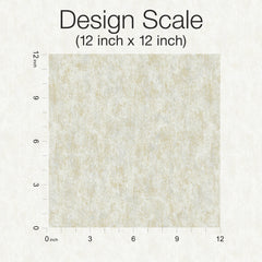 A textured beige square design of the Shimmering Patina Wallpaper by York Wallcoverings is shown at a 12 inch by 12 inch scale, labeled at the top as Design Scale (12 inch x 12 inch), with vertical and horizontal rulers marking inches along the edges.