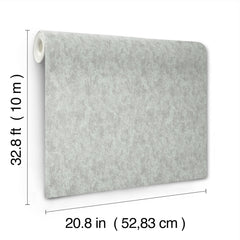 The Shimmering Patina Wallpaper by York Wallcoverings is shown on a white background, featuring a roll that measures 32.8 ft (10 m) in length and 20.8 in (52.83 cm) in width.