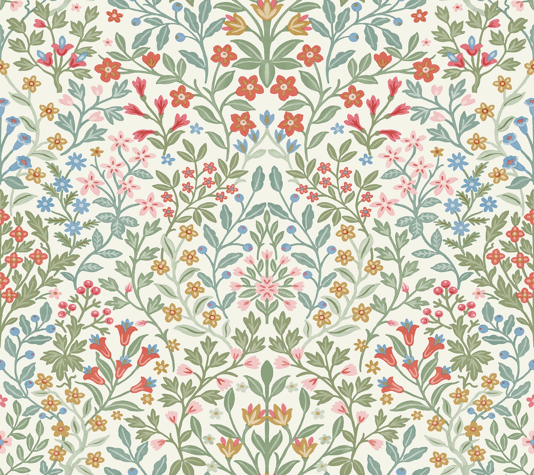 Garden Terrace Wallpaper Wallpaper York Double Roll White/Multi 