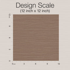 A brown wood-textured square with horizontal lines, labeled as Cannete Wallpaper by York Wallcoverings, is shown with rulers on the top and left sides indicating a 12 inch x 12 inch design scale.