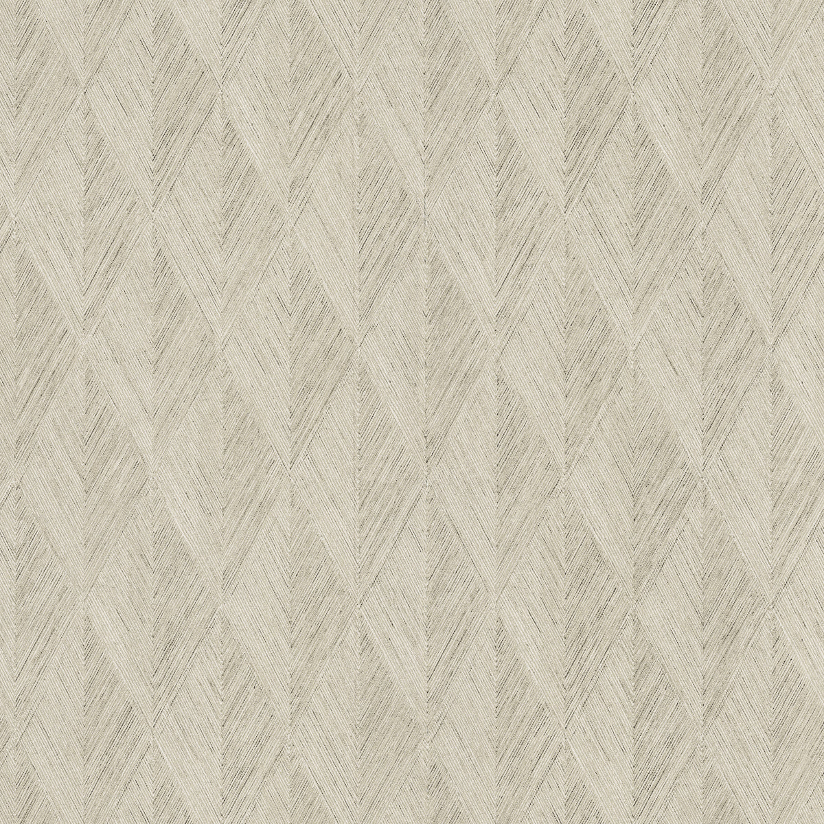 Magnolia Home Challenger Wallpaper featuring a light beige, repeating geometric pattern of etched vertical diamonds.