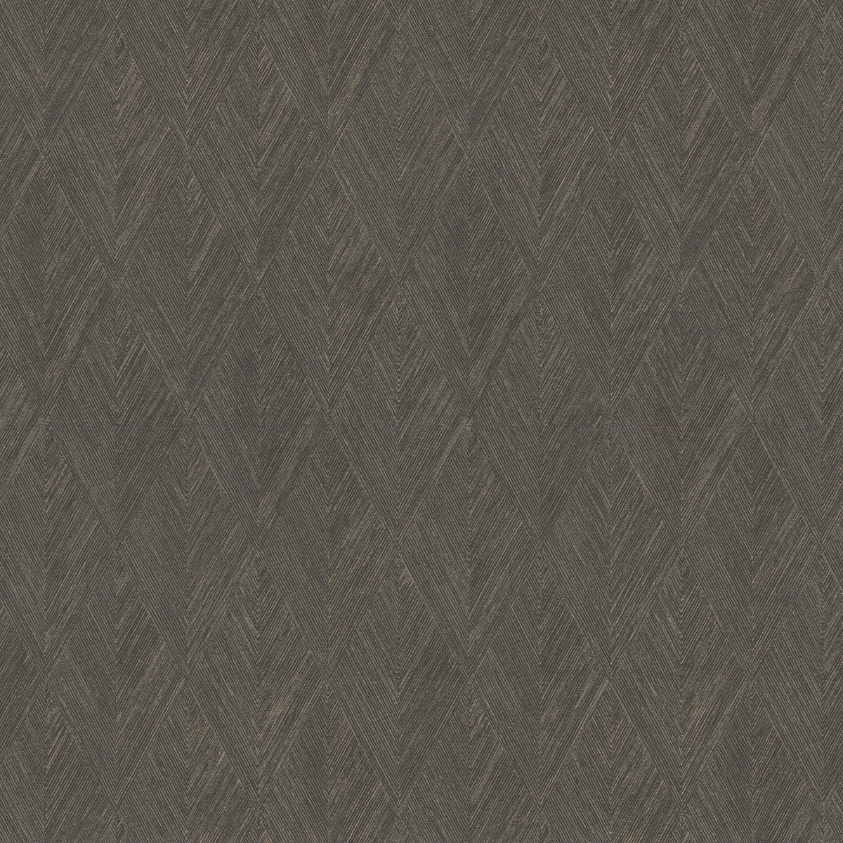 Magnolia Home Challenger Wallpaper in dark brown with a repeating chevron diamond pattern and a textured finish.