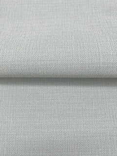 Magnolia Home Meadowbrook Wallpaper in light gray with a textured, woven fabric appearance.