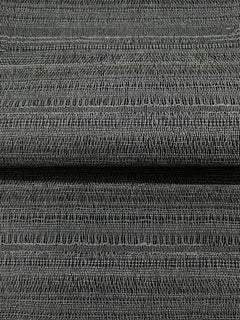 Magnolia Home In The Details Wallpaper in dark gray with a textured, woven fabric appearance.