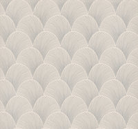 Metallic Scallop Wallpaper Wallpaper Candice Olson Double Roll Cream 