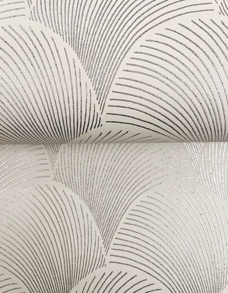 Metallic Scallop Wallpaper Wallpaper Candice Olson   