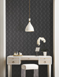 Metallic Scallop Wallpaper Wallpaper Candice Olson   