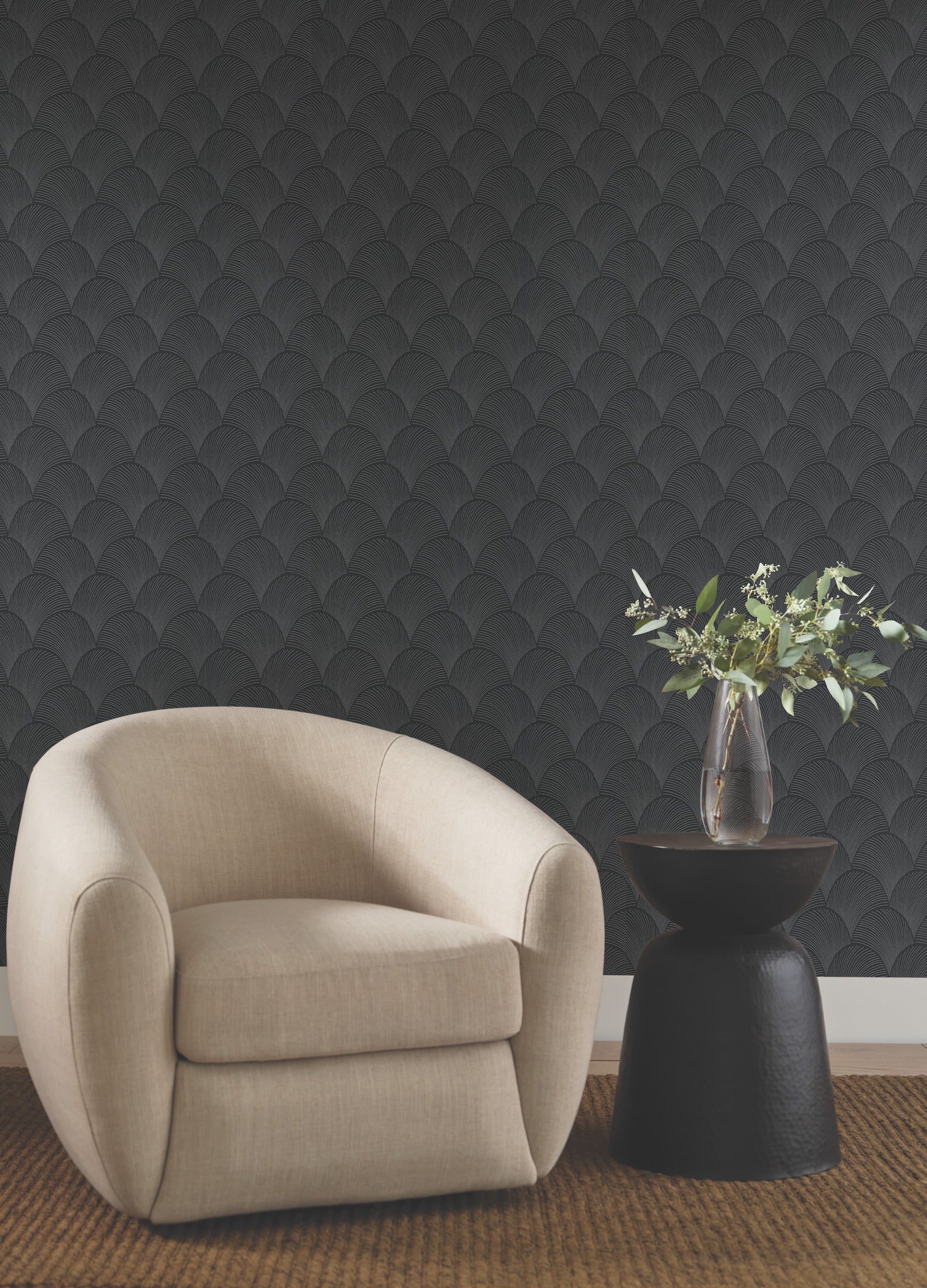 Metallic Scallop Wallpaper Wallpaper Candice Olson   