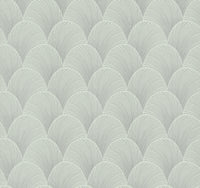 Metallic Scallop Wallpaper Wallpaper Candice Olson Double Roll Light Green 