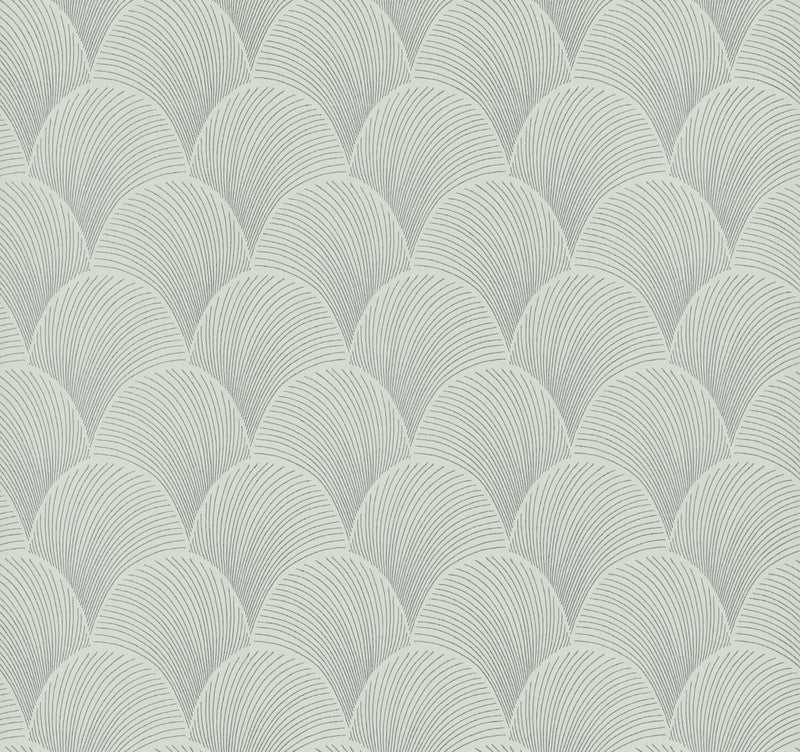 Metallic Scallop Wallpaper Wallpaper Candice Olson Double Roll Light Green 