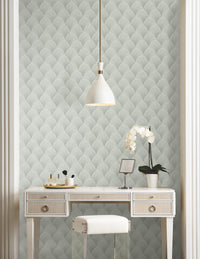 Metallic Scallop Wallpaper Wallpaper Candice Olson   