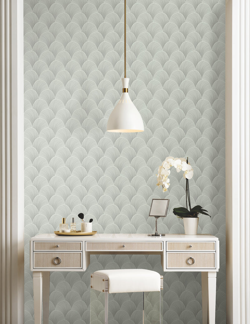 Metallic Scallop Wallpaper Wallpaper Candice Olson   