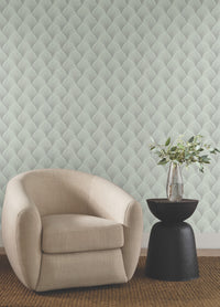 Metallic Scallop Wallpaper Wallpaper Candice Olson   