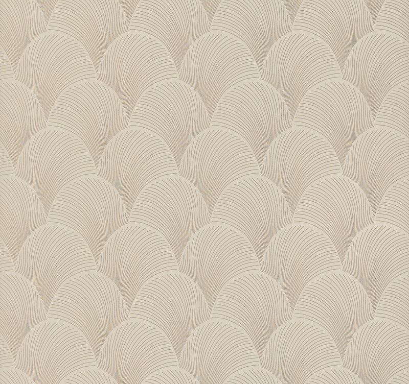 Metallic Scallop Wallpaper Wallpaper Candice Olson Double Roll Beige 