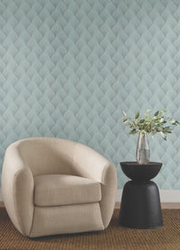 Metallic Scallop Wallpaper Wallpaper Candice Olson   