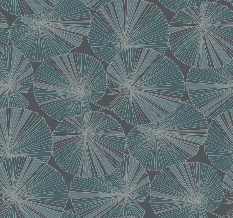 Layered Lily Pads Wallpaper Wallpaper Candice Olson Double Roll Deep Blue 