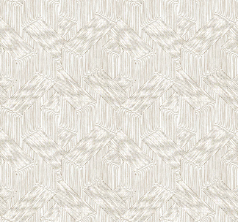 Fine Line Geometric Wallpaper Wallpaper Candice Olson Double Roll Taupe on White 