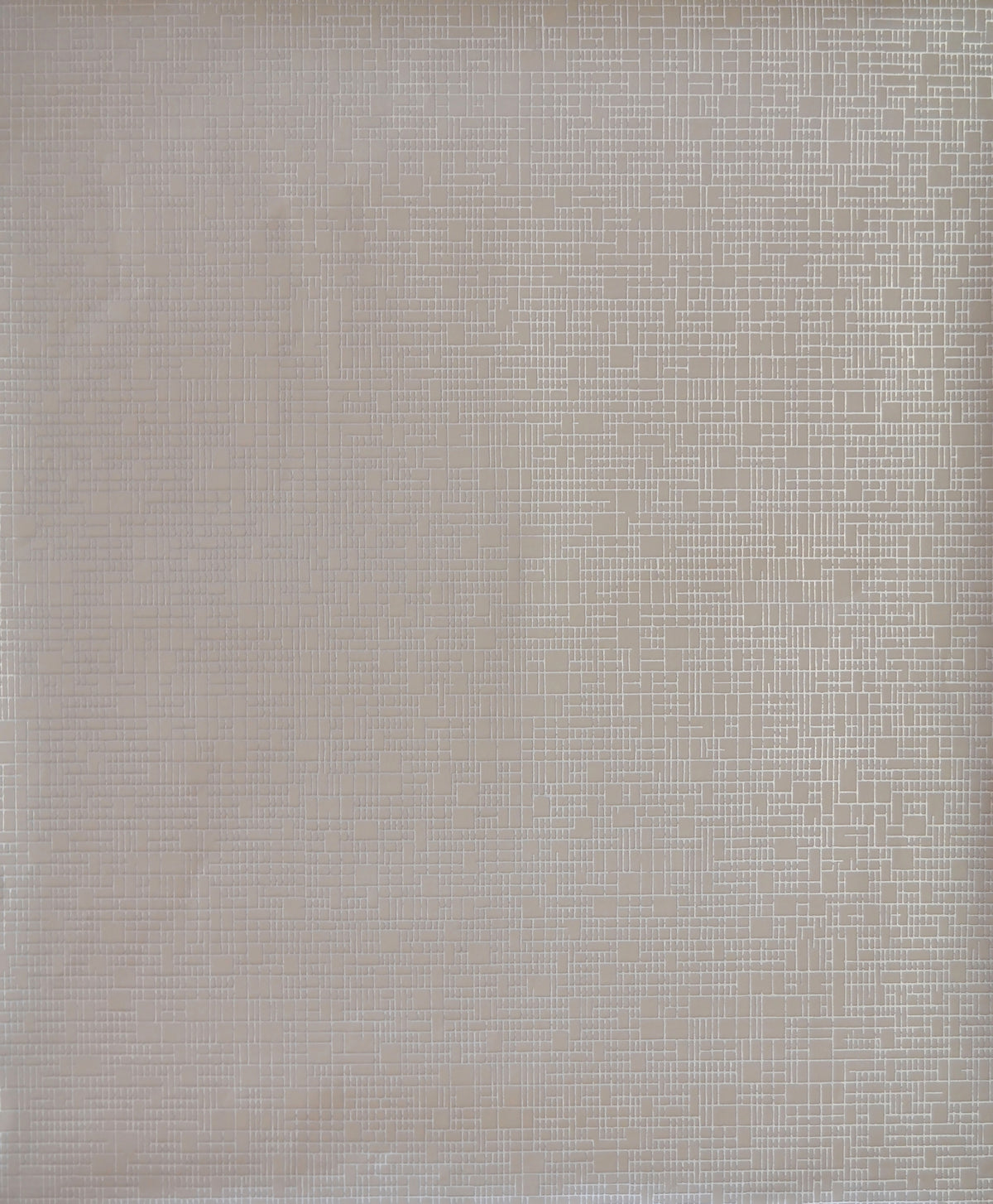 Interactive Wallpaper in taupe featuring a repeating pattern of thin, light-colored intersecting lines that form small rectangles and squares.