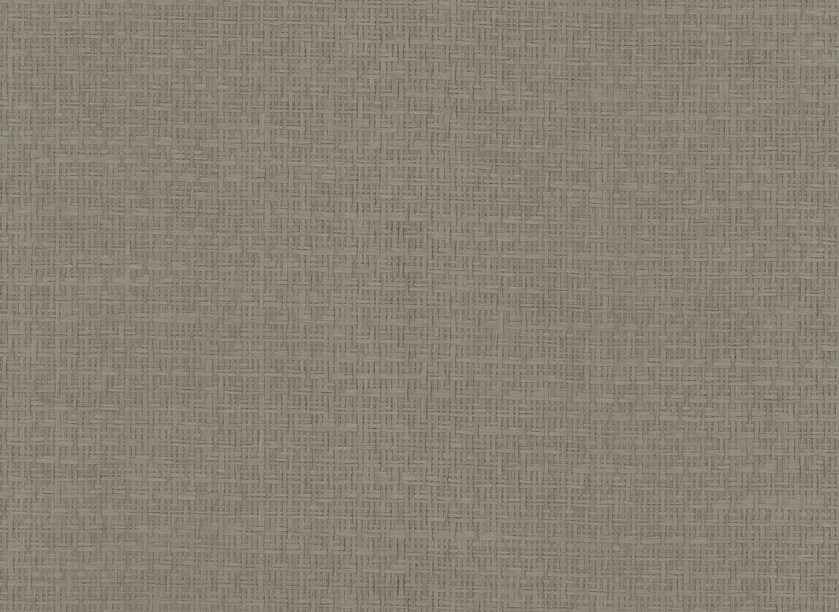 Close-up of the Candice Olson Tatami Weave Wallpaper by York Wallcoverings, featuring a beige fabric texture with a tight, woven pattern. The evenly intersecting fibers create a grid-like appearance, and the neutral color remains consistent across the surface.