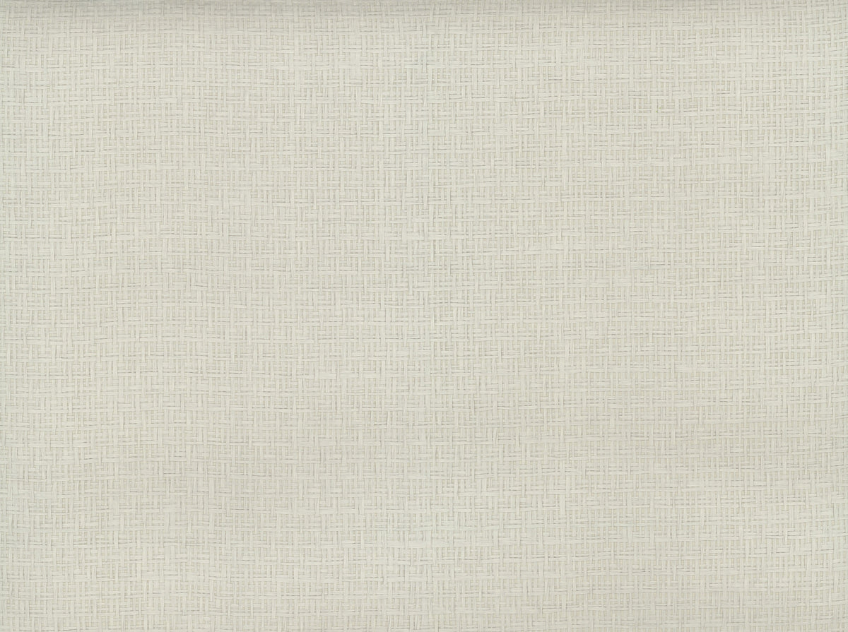 A close-up of York Wallcoverings Candice Olson Tatami Weave Wallpaper in light beige, featuring a subtle crisscross texture that creates a woven appearance. The surface is evenly lit and free of any distinct markings or objects.