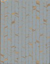 Candice Olson Perfect Petals Wallpaper featuring a repeating vertical pattern of interlocking golden vine outlines with occasional golden leaves on a solid light blue background.