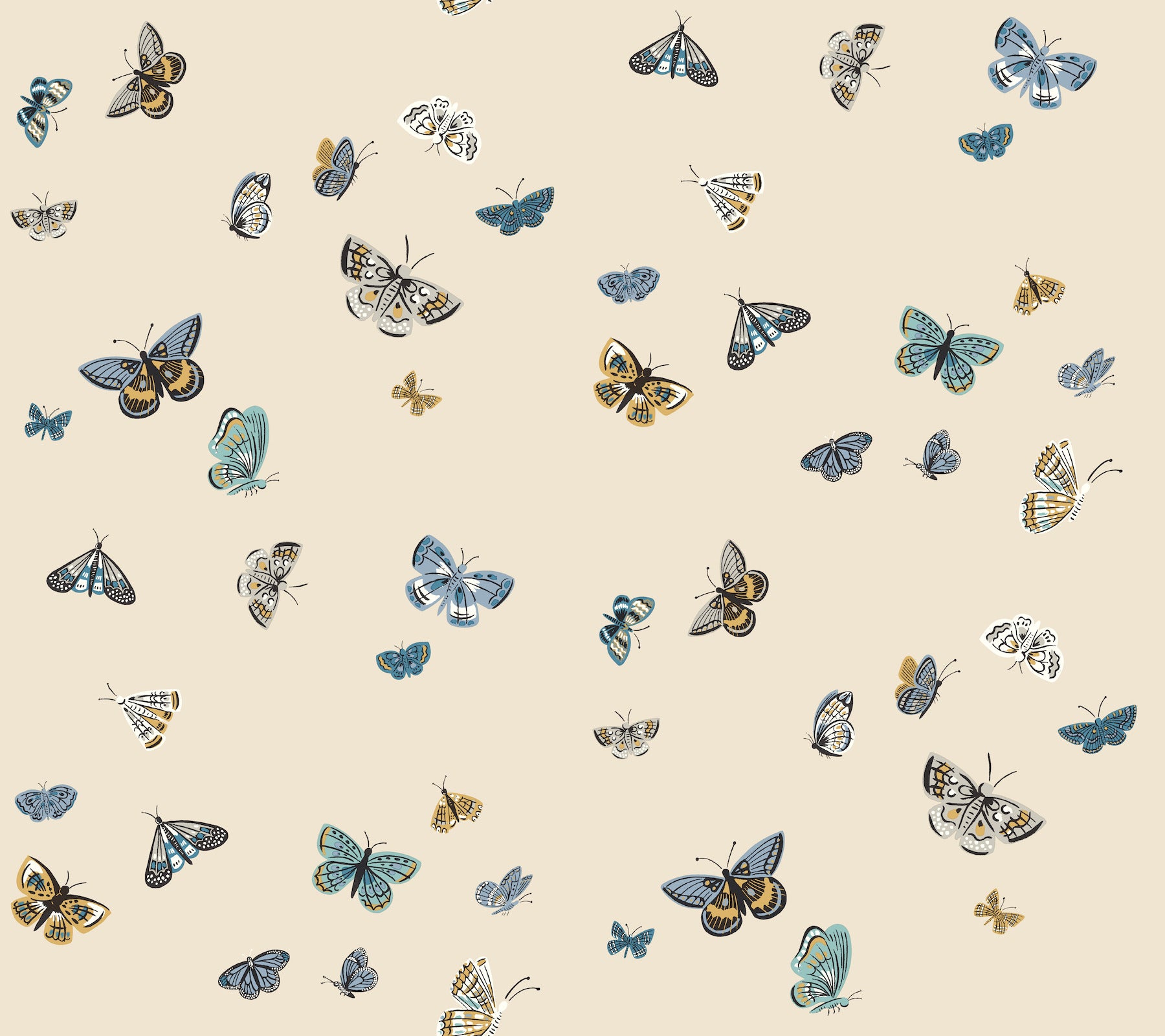 Butterfly House Wallpaper P&S Wallpaper Rifle Paper Co. Roll Linen