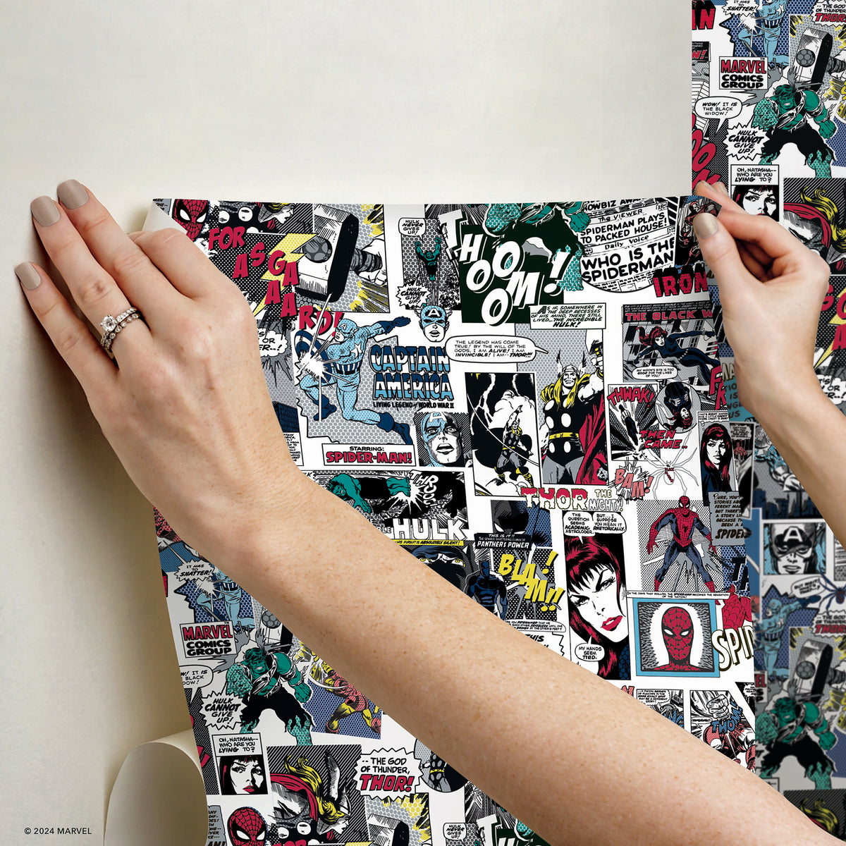 RMK12814PLW-peel-and-stick-wallpaper-stick-application-step