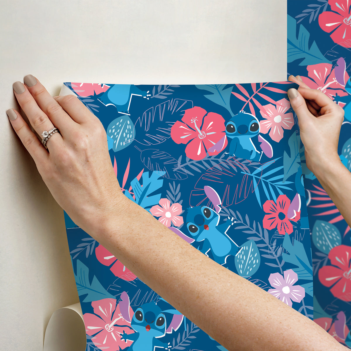 RMWS1265-peel-and-stick-wallpaper-stick-application-step