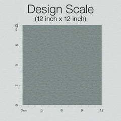 A 12-inch by 12-inch square sample of Ronald Redding Cantilever Wallpaper in blue-grey with a horizontal textured pattern, shown against a ruler guide.