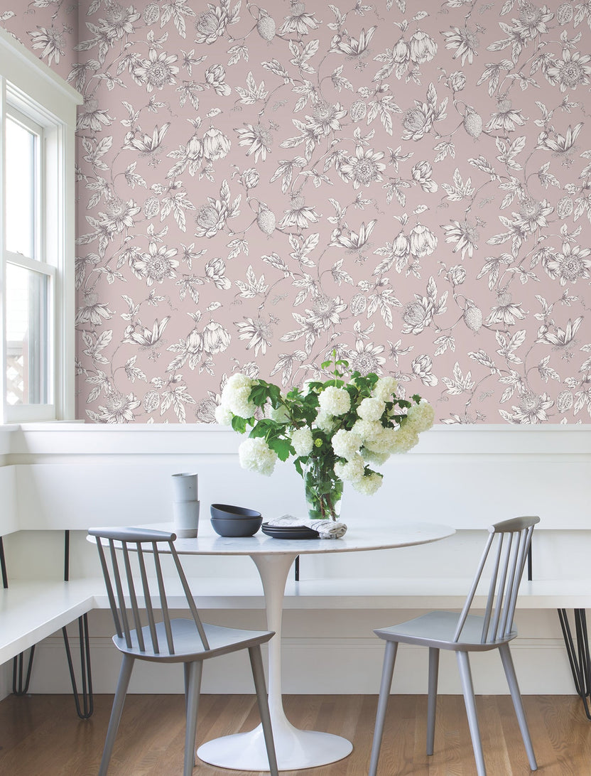 Passion Flower Toile Wallpaper – York Wallcoverings