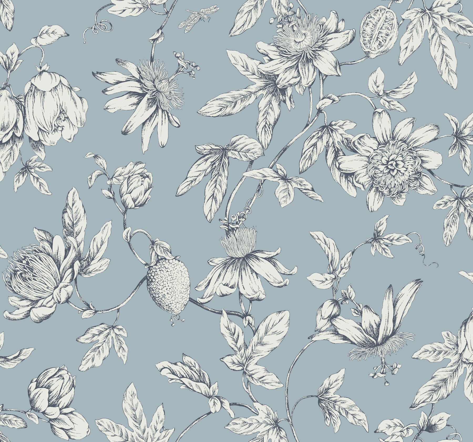 Passion Flower Toile Wallpaper – York Wallcoverings