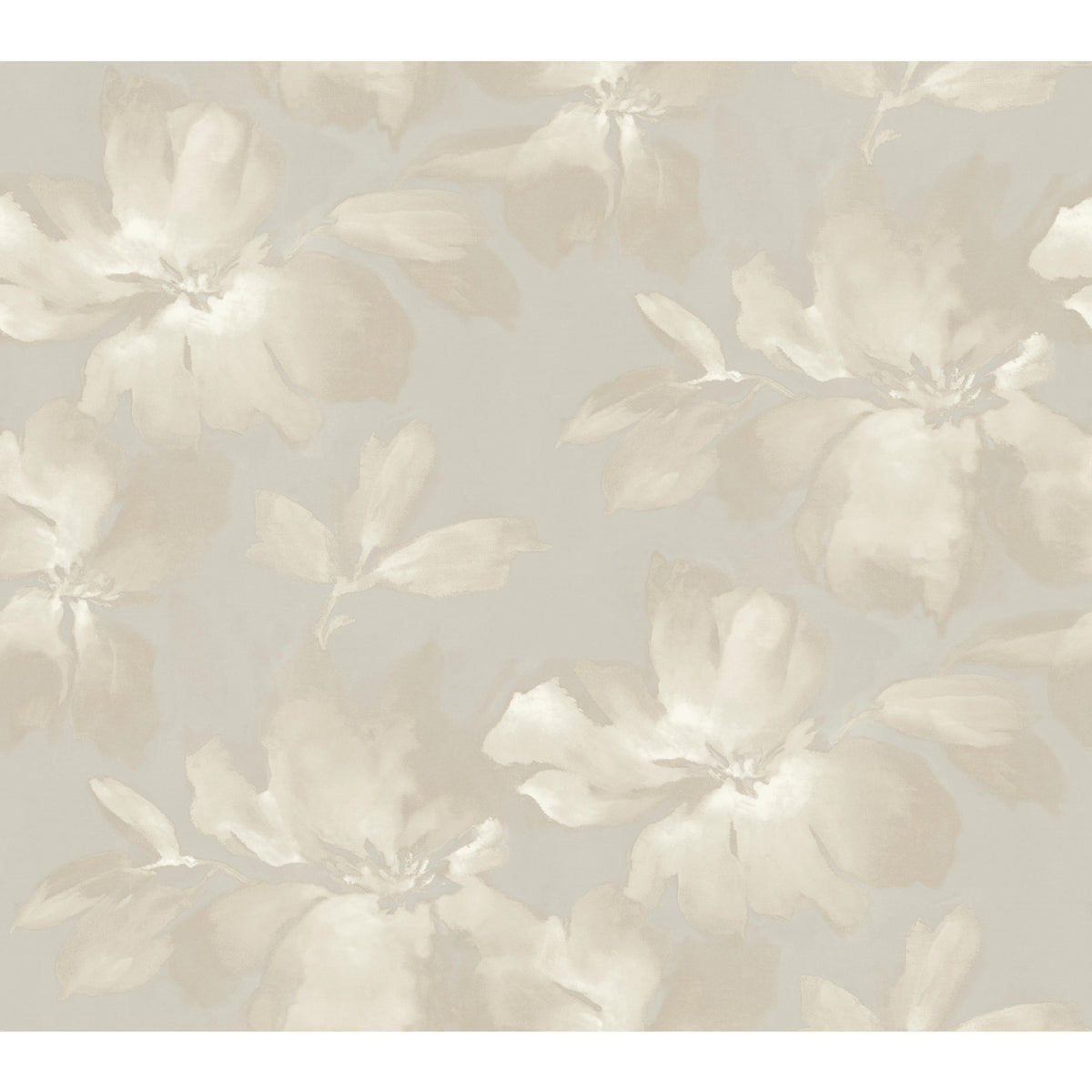 Midnight Blooms Wallpaper featuring soft, tonal floral blooms in shades of taupe and cream.