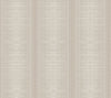 The Silk Weave Stripe Wallpaper by York Wallcoverings features a beige and light gray textured pattern with vertical stripes and subtle crisscrossing lines, reminiscent of woven fabric.