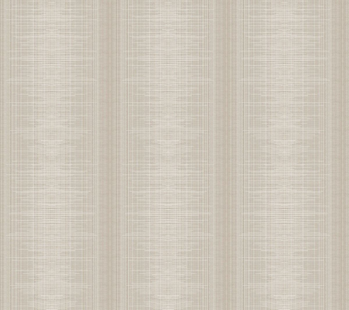 The Silk Weave Stripe Wallpaper by York Wallcoverings features a beige and light gray textured pattern with vertical stripes and subtle crisscrossing lines, reminiscent of woven fabric.