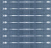Resound Wallpaper by York Wallcoverings features a symmetrical, grid-like design of evenly spaced horizontal white lines across a blue-gray textured background, offering a slightly reflective appearance.