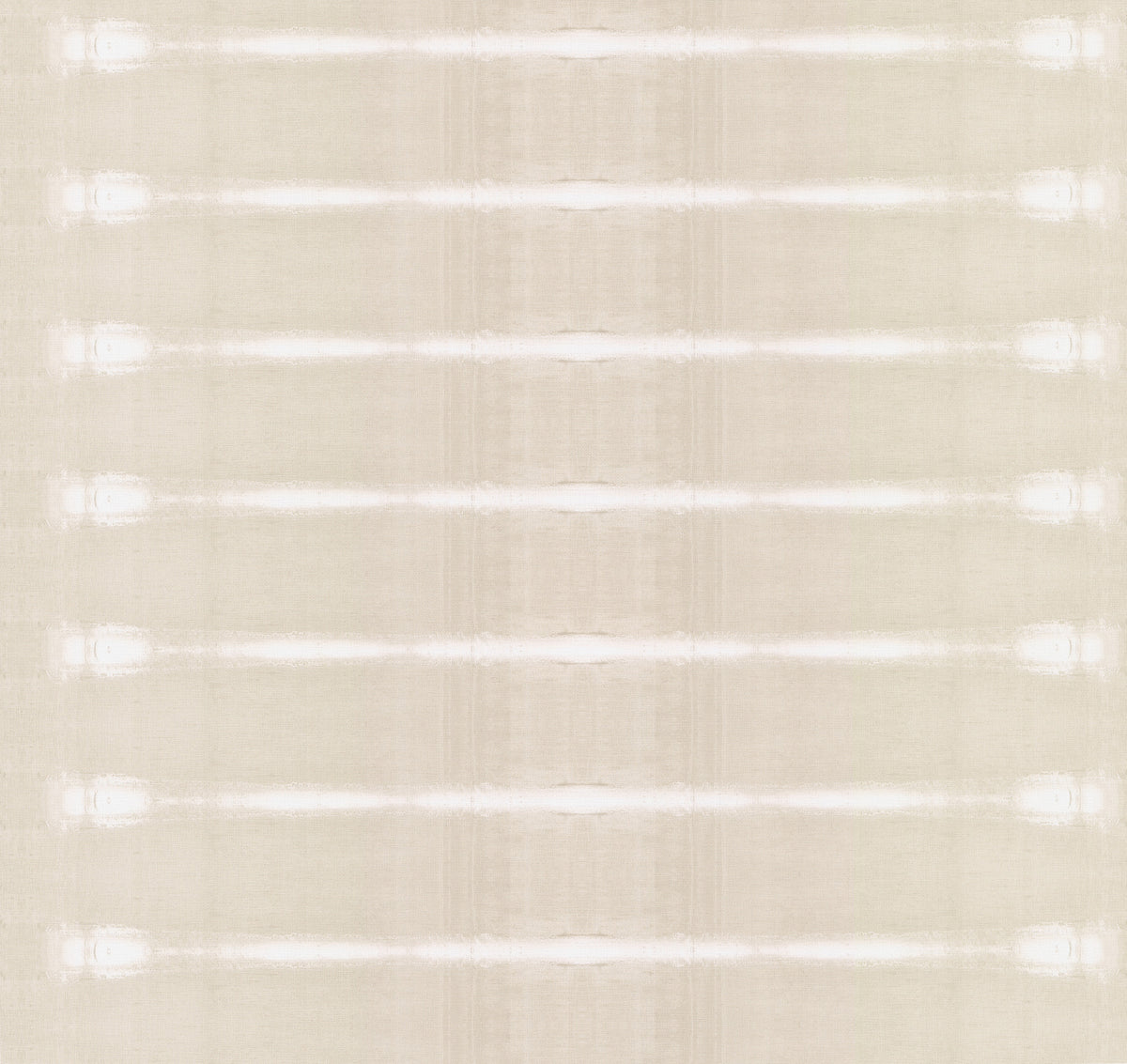 Resound Wallpaper by York Wallcoverings features a beige and white abstract pattern with horizontal lines and subtle symmetrical reflections, creating a soft, textured, and repetitive design reminiscent of fabric or blinds.