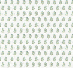 The Sylvie Floral Wallpaper by York Wallcoverings features a repeating pattern of small blue and green floral bouquets, evenly spaced in rows and columns on a light background for a decorative effect.