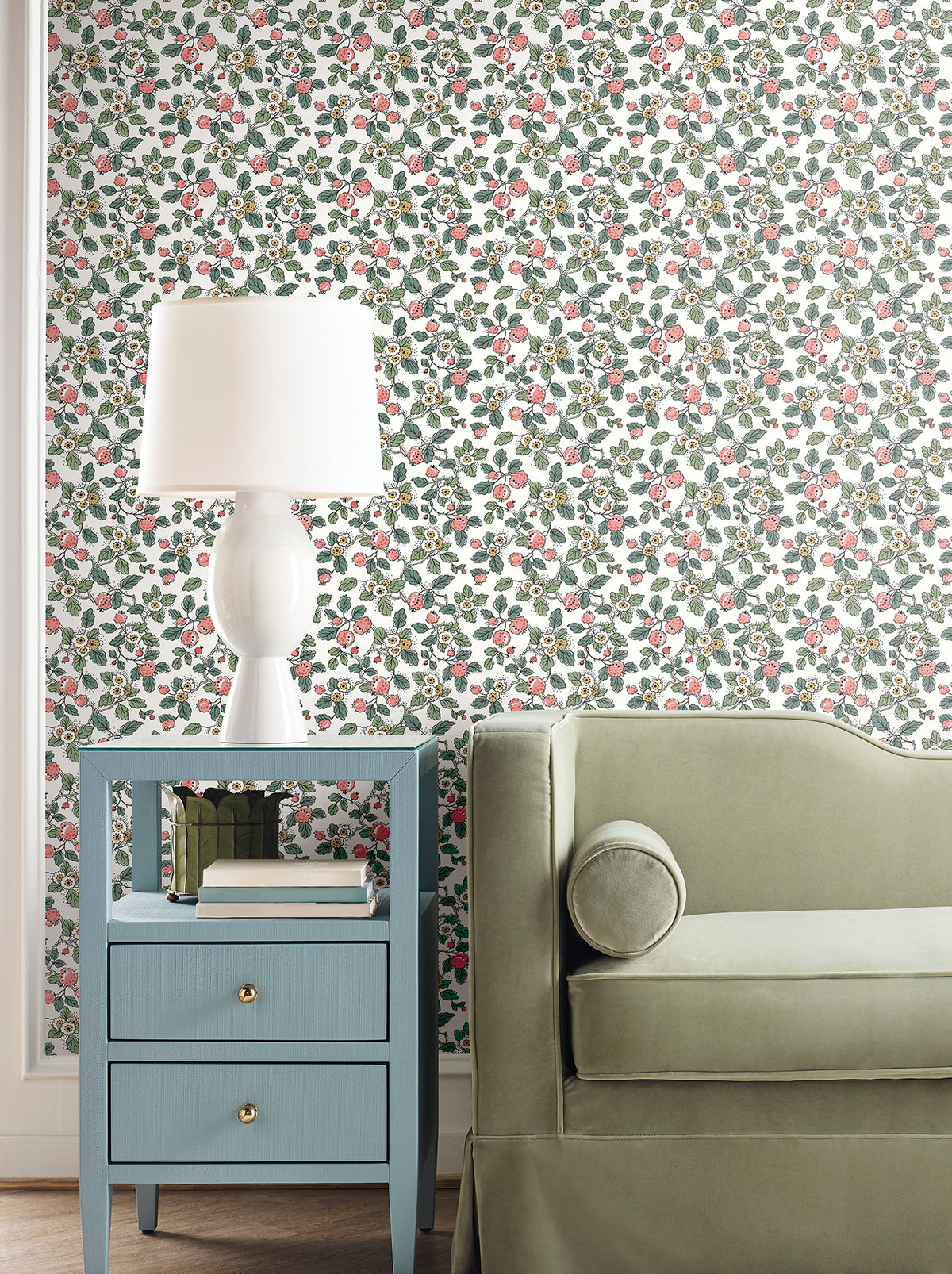 Framboise Berry Vines Wallpaper